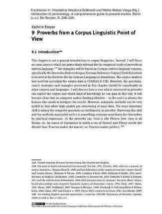 Proverbs from a corpus linguistic point of view