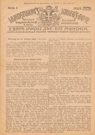 6.1914: Landsturm's Kriegs-Bote