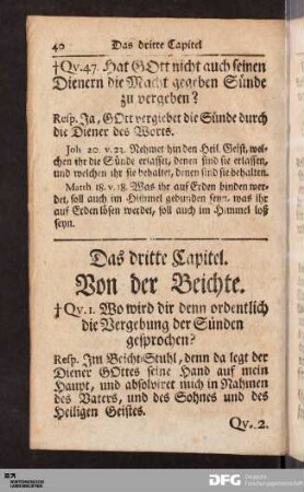 Das dritte Capitel. Von der Beichte.