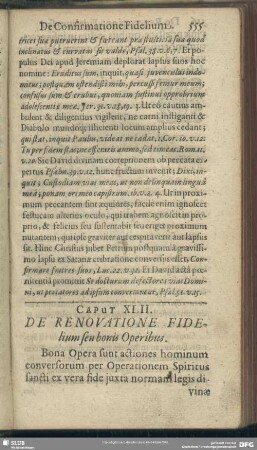 Caput XLII. De Renovatione Fidelium seu bonis Operibus