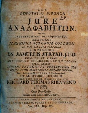 Disp. iur. de iure analphabētōn