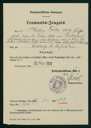 Leumundszeugnis