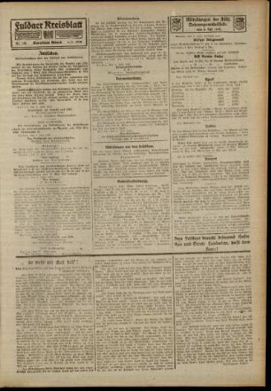 Zweite Ausgabe vom Samstag, den 06. Juli 1918.