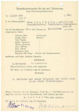 Bertsche, Erna