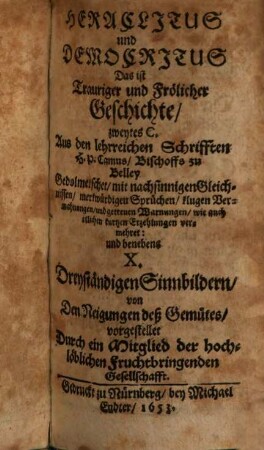 Heraclitus und Democritus Das ist C. Fröliche und Traurige Geschichte, 2