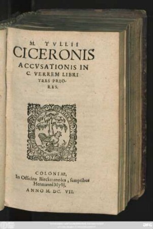 M. Tullii Ciceronis Accusationis In C. Verrem Libri Tres Priores