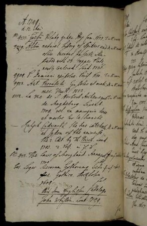 Aus dem Englischen Catalogo John Whiston. Lond. 1749.