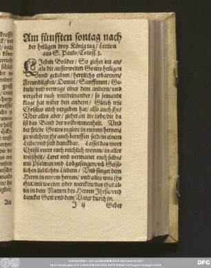 Am fünfften sontag nach der heiligen drey König tag/ Lection aus S. Paulo/ Coloss. 3.