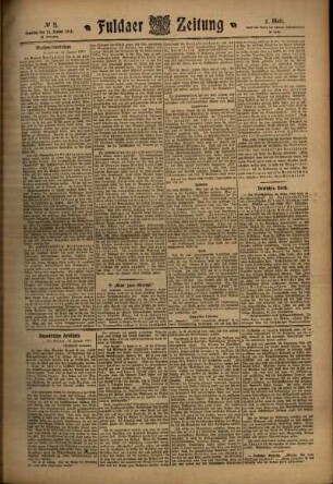 Zweite Ausgabe vom Samstag, den 14. Januar 1911.