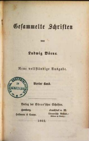 Gesammelte Schriften, 4.. [Dramaturgische Blätter]