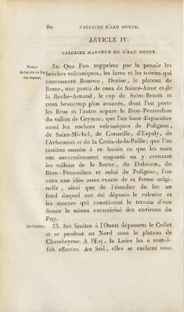 Article IV. Calcaire Marneux Ou D´eau Douce