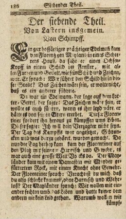 Der siebende Theil. Von Lastern insgemein