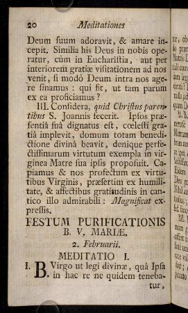 20-29, Festum Purificationis B. V. Mariae.