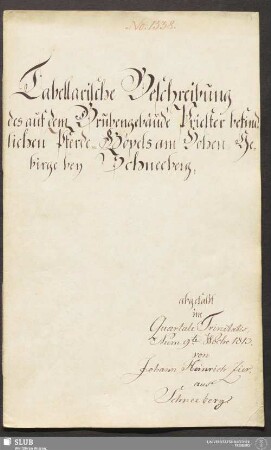 Tabellarische Beschreibung des auf dem Grubengebäude Priester befindlichen Pferde-Göpels am Hohen-Gebirge bey Schneeberg - 18.6212 4.