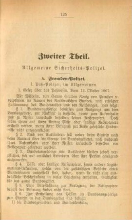 Zweiter Theil. Allgemeine Sicherheits-Polizei
