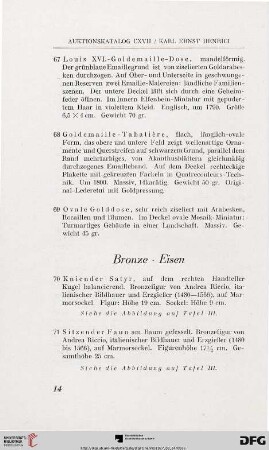 Bronze, Eisen (Nr. 70-74)