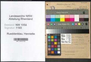 Entnazifizierung Henriette Rueddenklau , geb. 07.05.1889 ()
