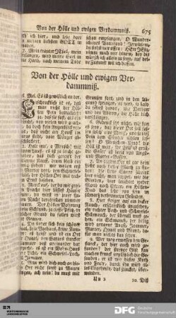 Von der Hölle und ewigen Verdammniß.