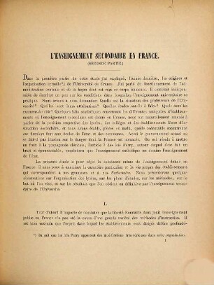 L' Enseignement secondaire en France, 2