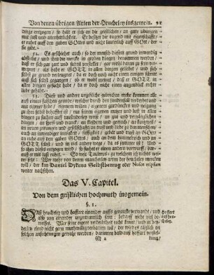 Das V. Capitel. Von dem geistlichen hochmuth insgemein
