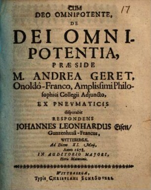 De Dei Omnipotentia