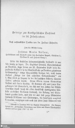 Beiträge zur Kunstgeschichte Sachsens im 16. Jahrhundert : Nach archivalischen Quellen. Zweite Abtheilung
