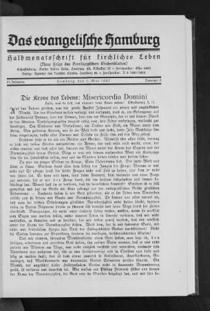 Die Krone des Lebens: Misericordia Domini