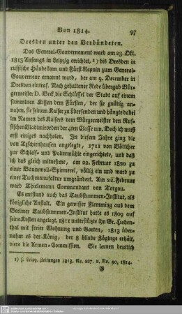 Von 1814. Dresden unter den Verbündeten