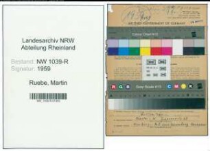 Entnazifizierung Martin Ruebe , geb. 26.10.1906 (Studienrat)