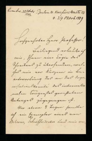 Berlin, 27.10.1889.