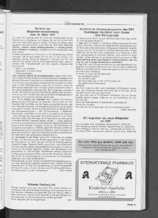 Wir begrüßen als neue Mitglieder im EBV: