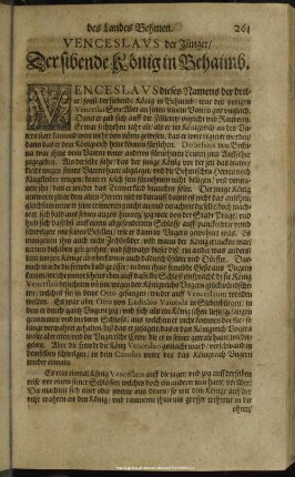 Venceslaus der Jünger, Der sibende König in Behaimb