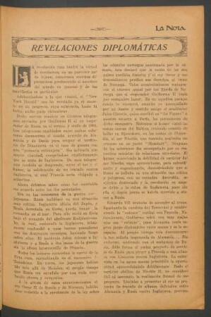 Revelaciones diplomáticas