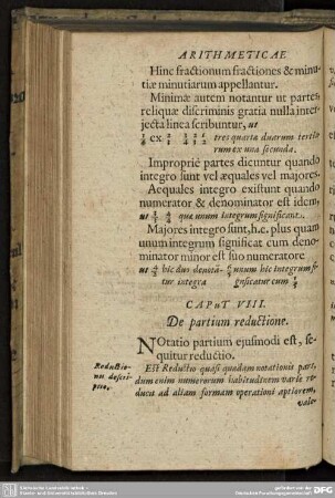 CAPUT VIII. De partium reductione.