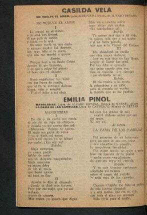 Manolerias : Letra de Álvaro Retana, música de Rafael Adam