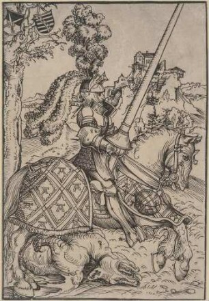 Der heilige Georg zu Pferd mit totem Drachen