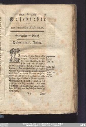 Sechzehntes Buch. Valentinianus, Valens.