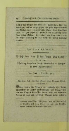 (Zustand des römischen Reichs beim Anfange dieses Zeitraums.)
