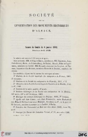 Séance du Comité du 6 janvier 1862
