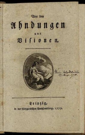 [1]: Von den Ahndungen und Visionen. [1]