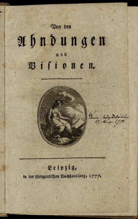 [1]: Von den Ahndungen und Visionen. [1]