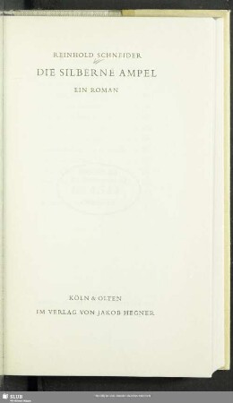 Die silberne Ampel : ein Roman