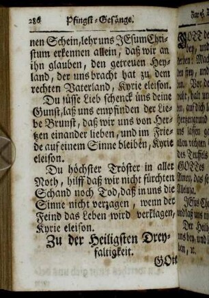 Zu der heiligen Dreyfaltigkeit