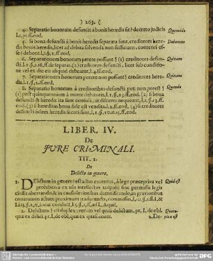 Liber. IV. De Jure Criminali