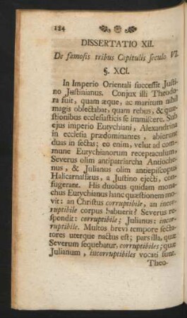 Dissertatio XII. De famosis tribus Capitulis seculo VI.