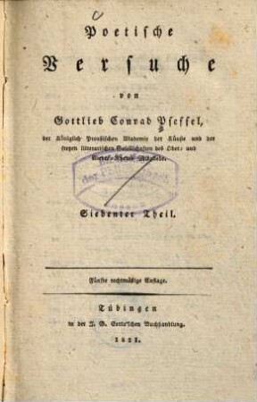 Poetische Versuche, 7