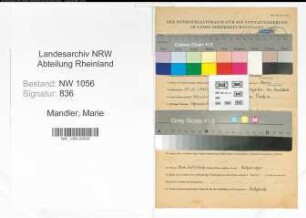 Entnazifizierung Marie Mandler , geb. 24.04.1885 ()