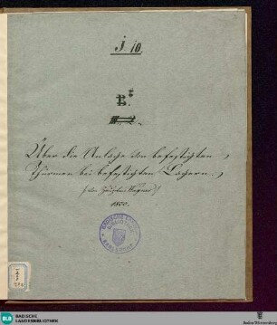 Über die Anlage von befestigten Thürmen bei befestigten Lagern - Cod. Karlsruhe 1759