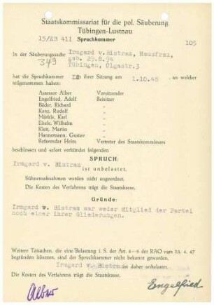 Bistram, Irmgard von