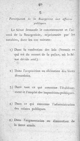 5. Participation de la Bourgeoisie aux affaires pbuliques.